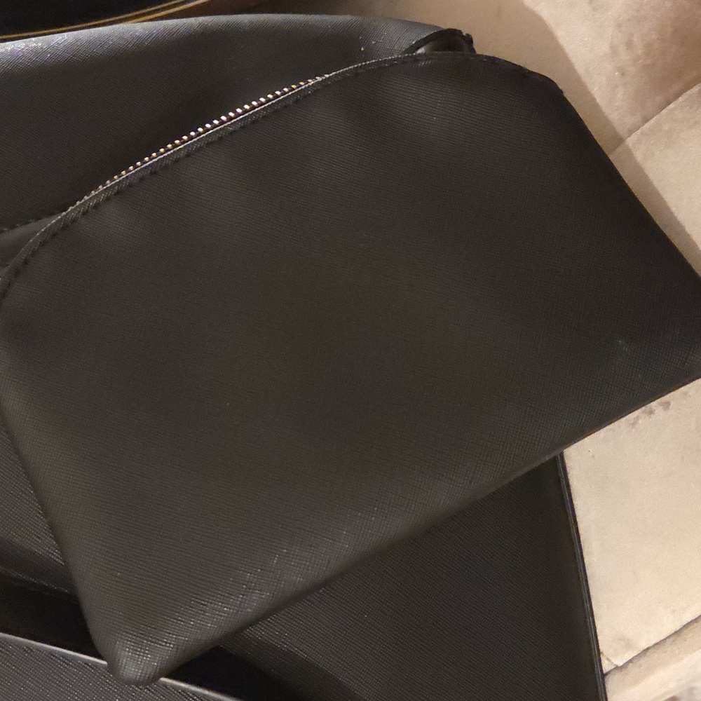 Joan Vass Elegant Black Tote Bag With Small Bag - Picture 9 of 13